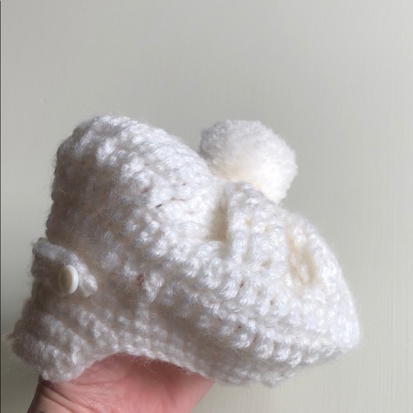 Vintage Cream Knit Baby Newsboy Hat - Picture 5 of 10